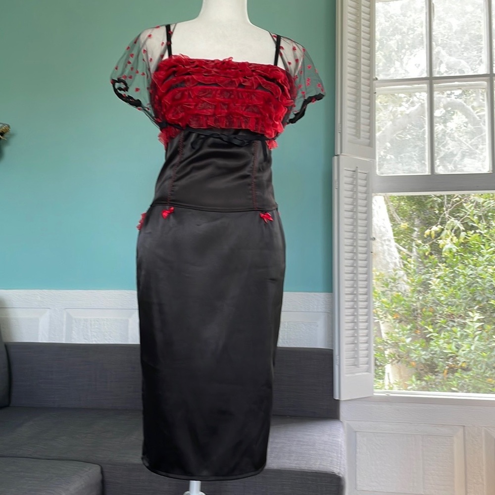 Rare Mode Merr Rockabilly Halloween Pin-Up 3 Piece Ruffle Bum Pencil S…